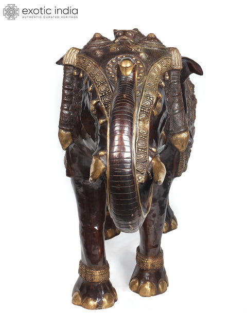 81" The Ornamental Maharaja’s Elephant | Huge Size Decorative Brass Statue