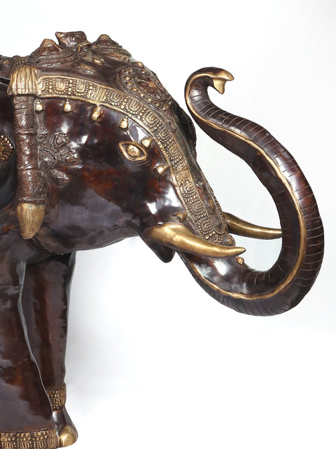 81" The Ornamental Maharaja’s Elephant | Huge Size Decorative Brass Statue