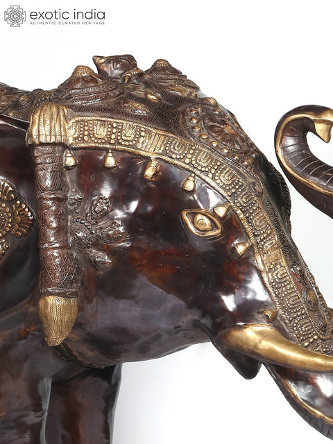 81" The Ornamental Maharaja’s Elephant | Huge Size Decorative Brass Statue