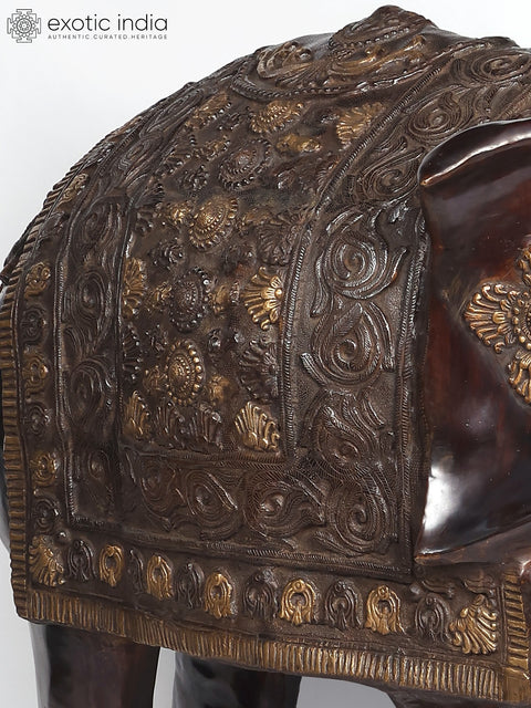 81" The Ornamental Maharaja’s Elephant | Huge Size Decorative Brass Statue