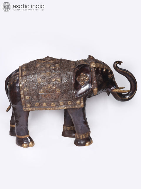 81" The Ornamental Maharaja’s Elephant | Huge Size Decorative Brass Statue