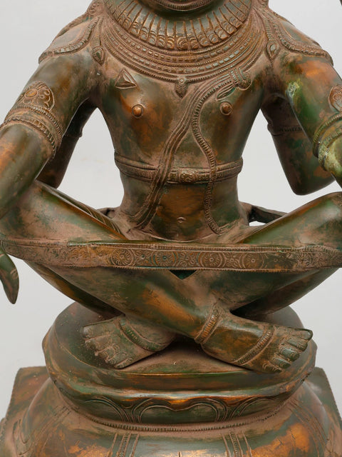 20" Yoga Narasimha - Fourth Incarnation of Lord Vishnu | Brass Statue