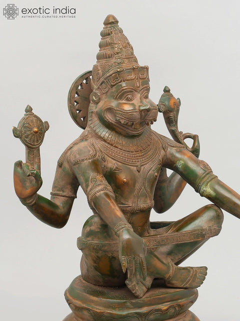 20" Yoga Narasimha - Fourth Incarnation of Lord Vishnu | Brass Statue