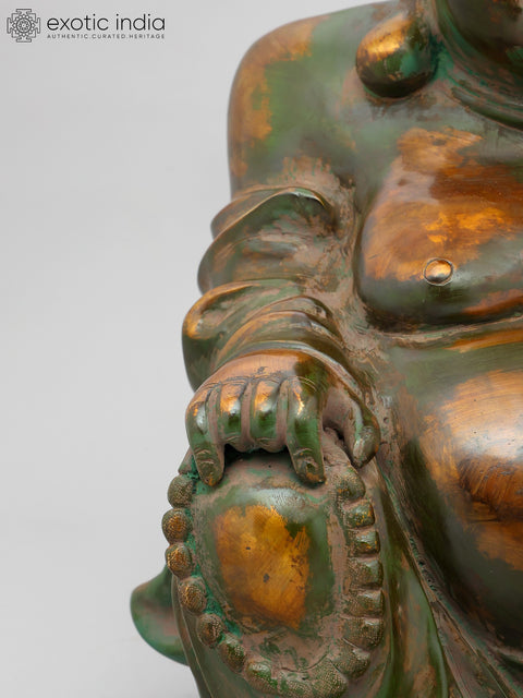 18" Laughing Buddha Statue in Brass | Handmade | Made In India