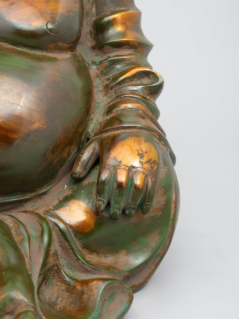 18" Laughing Buddha Statue in Brass | Handmade | Made In India