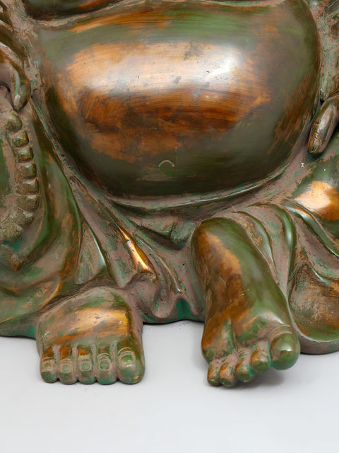 18" Laughing Buddha Statue in Brass | Handmade | Made In India