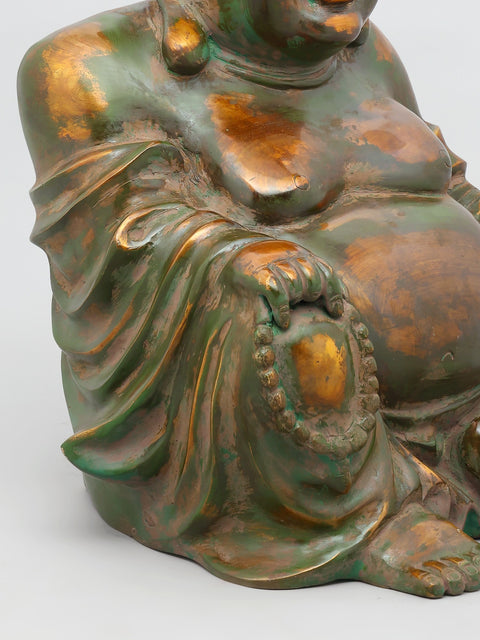 18" Laughing Buddha Statue in Brass | Handmade | Made In India
