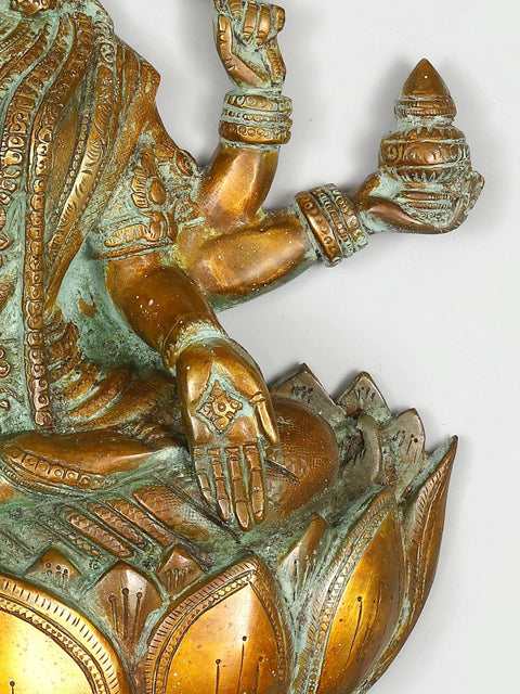19" Six Armed Blessing Goddess Lakshmi | Wall Hanging | Brass Statue