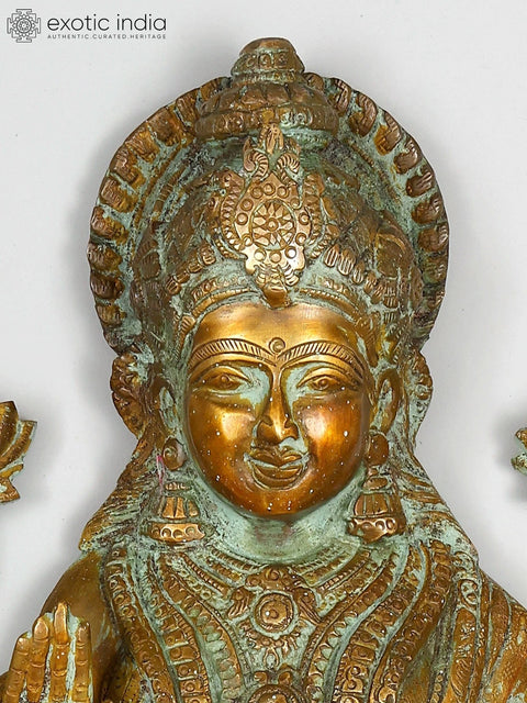 19" Six Armed Blessing Goddess Lakshmi | Wall Hanging | Brass Statue