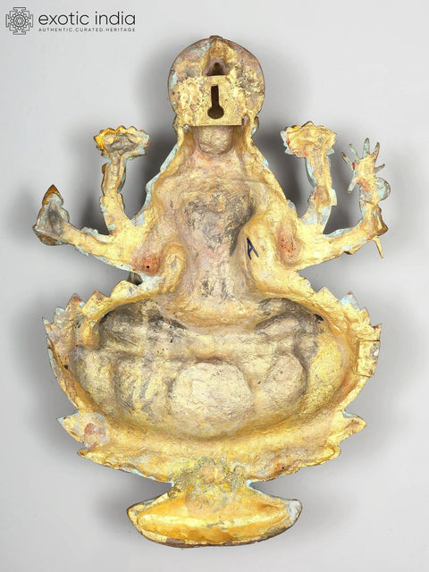 19" Six Armed Blessing Goddess Lakshmi | Wall Hanging | Brass Statue