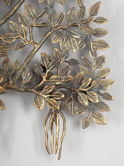 36" Large Brass Tree of Life with Chirping Birds | Wall Hanging | Home Decor