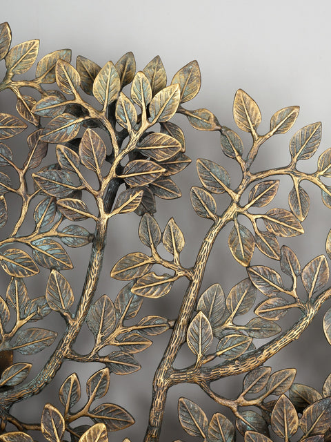 36" Large Brass Tree of Life with Chirping Birds | Wall Hanging | Home Decor