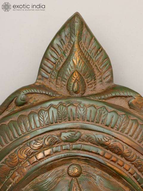 14" Goddess Durga Wall Hanging Mask | Brass Statue