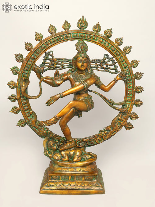 33" Large Dancing Shiva Nataraja Handmade Brass Statue