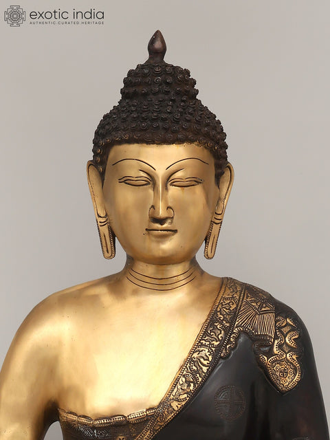 28" Lord Buddha Seated in Dhyan Mudra | Brass Statue