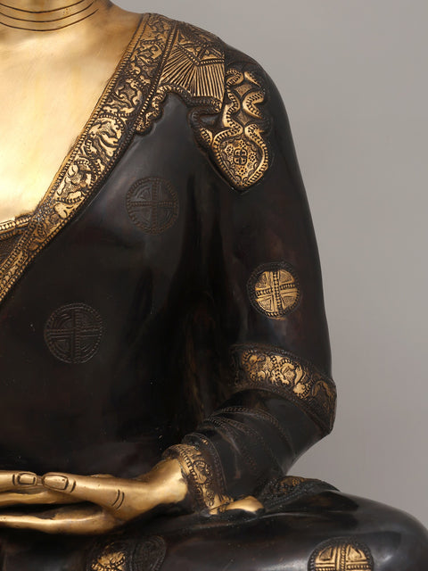 28" Lord Buddha Seated in Dhyan Mudra | Brass Statue