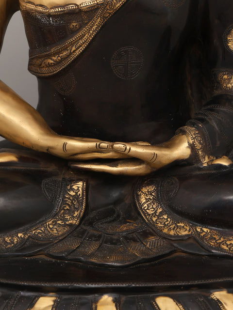 28" Lord Buddha Seated in Dhyan Mudra | Brass Statue