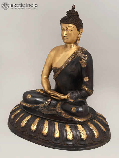 28" Lord Buddha Seated in Dhyan Mudra | Brass Statue