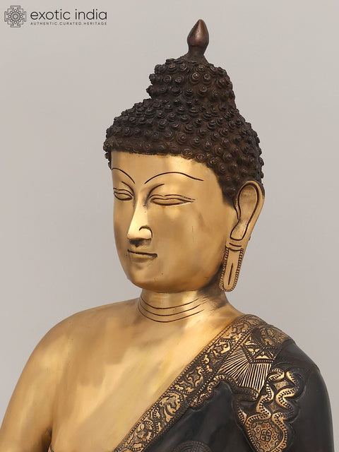 28" Lord Buddha Seated in Dhyan Mudra | Brass Statue