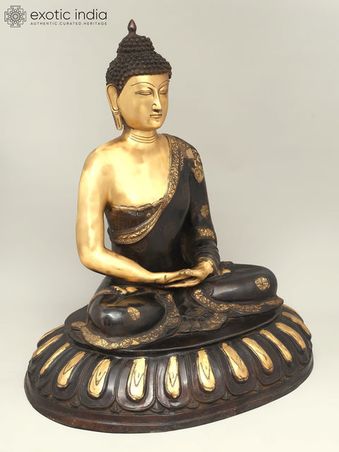 28" Lord Buddha Seated in Dhyan Mudra | Brass Statue