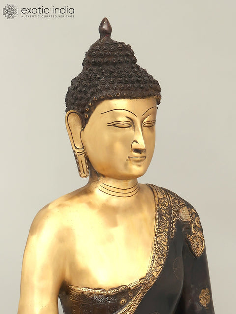 28" Lord Buddha Seated in Dhyan Mudra | Brass Statue