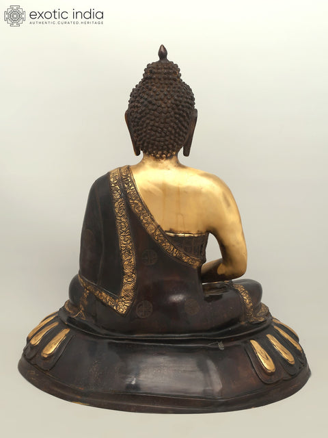 28" Lord Buddha Seated in Dhyan Mudra | Brass Statue