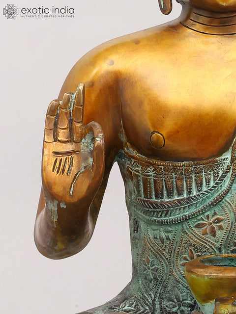 22" Lord Buddha Seated in Vitark Mudra | Brass Statue
