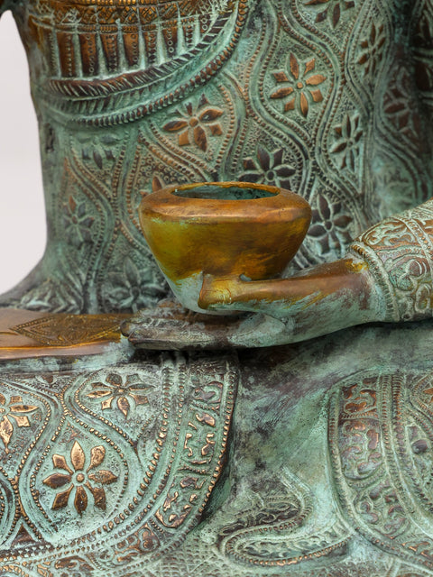 22" Lord Buddha Seated in Vitark Mudra | Brass Statue
