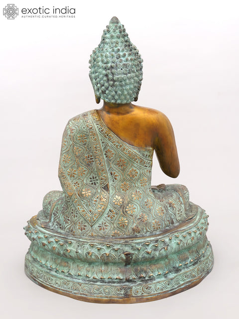 22" Lord Buddha Seated in Vitark Mudra | Brass Statue