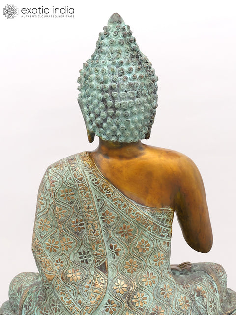 22" Lord Buddha Seated in Vitark Mudra | Brass Statue