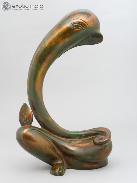17" Stylized Modern Ganesha | Brass Statue