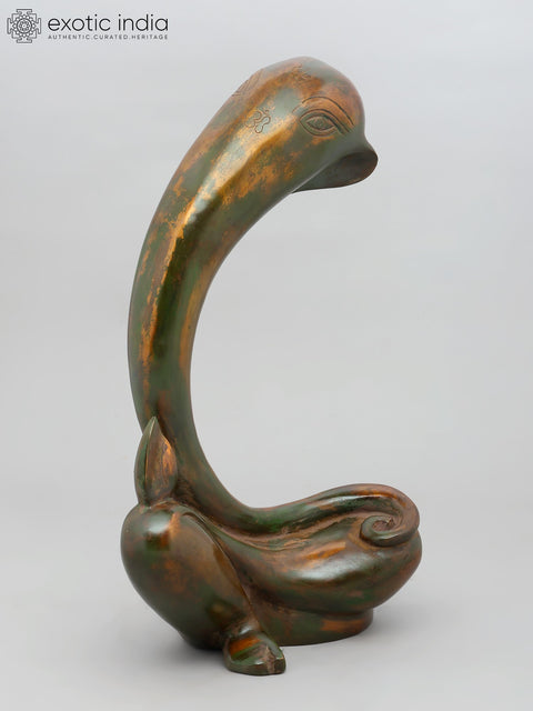 17" Stylized Modern Ganesha | Brass Statue