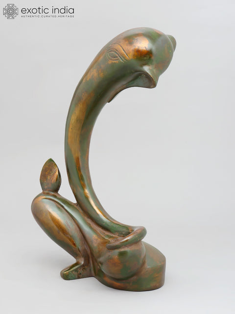 17" Stylized Modern Ganesha | Brass Statue
