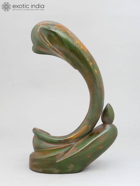 17" Stylized Modern Ganesha | Brass Statue