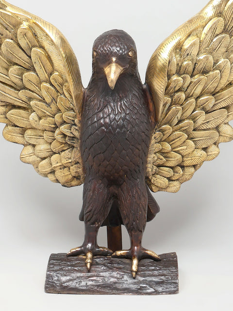 39" Large Majestic Golden-Winged Eagle | Brass Statue | Home Decor