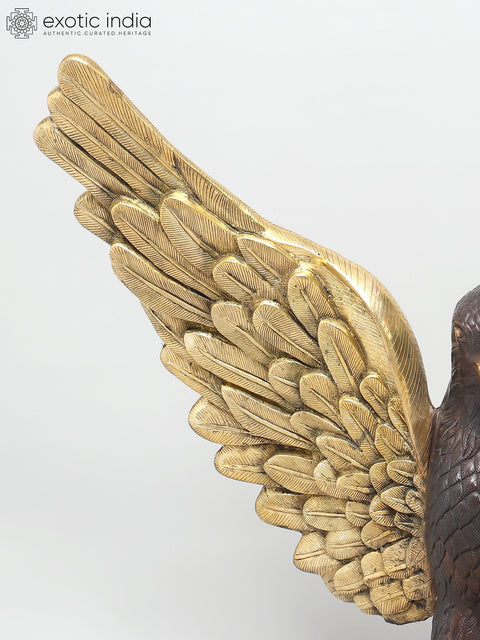 39" Large Majestic Golden-Winged Eagle | Brass Statue | Home Decor