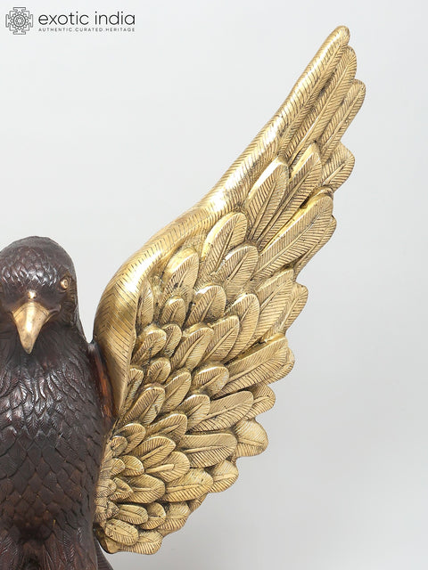 39" Large Majestic Golden-Winged Eagle | Brass Statue | Home Decor