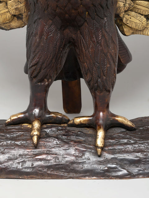 39" Large Majestic Golden-Winged Eagle | Brass Statue | Home Decor