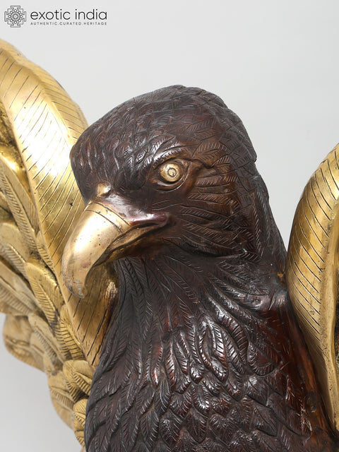 39" Large Majestic Golden-Winged Eagle | Brass Statue | Home Decor