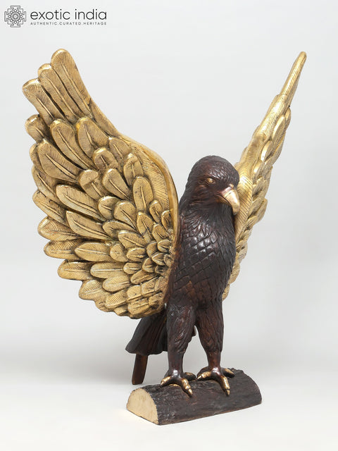 39" Large Majestic Golden-Winged Eagle | Brass Statue | Home Decor
