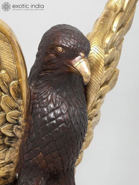 39" Large Majestic Golden-Winged Eagle | Brass Statue | Home Decor
