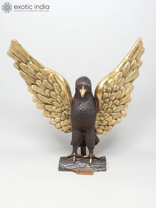 39" Large Golden-Winged Eagle Brass Statue for Home Decor