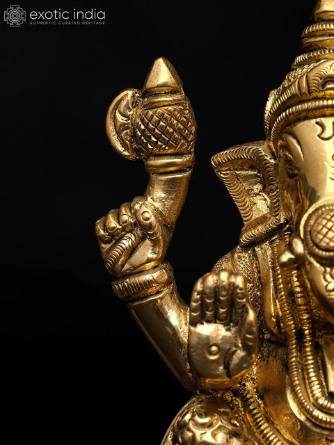 4" Lord Ganesha - The Destroyer of Obstacles | Brass Sculpture