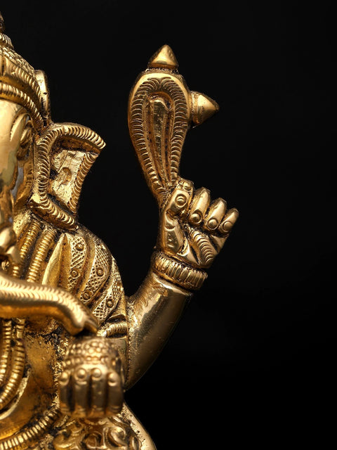 4" Lord Ganesha - The Destroyer of Obstacles | Brass Sculpture