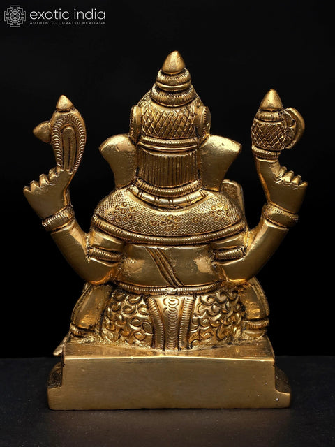 4" Lord Ganesha - The Destroyer of Obstacles | Brass Sculpture