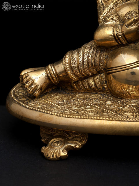 6" Lord Ganesha - The Auspicious Resting Form | Brass Sculpture
