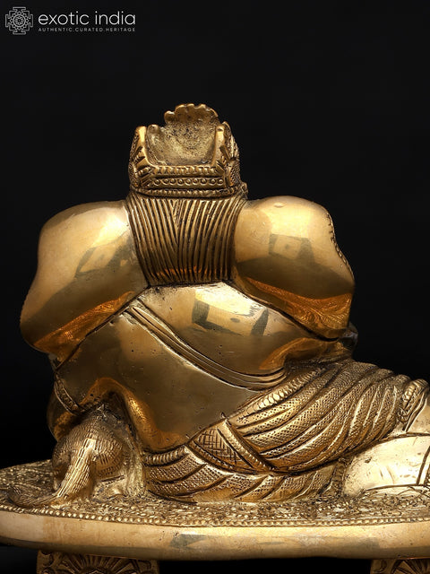 6" Lord Ganesha - The Auspicious Resting Form | Brass Sculpture