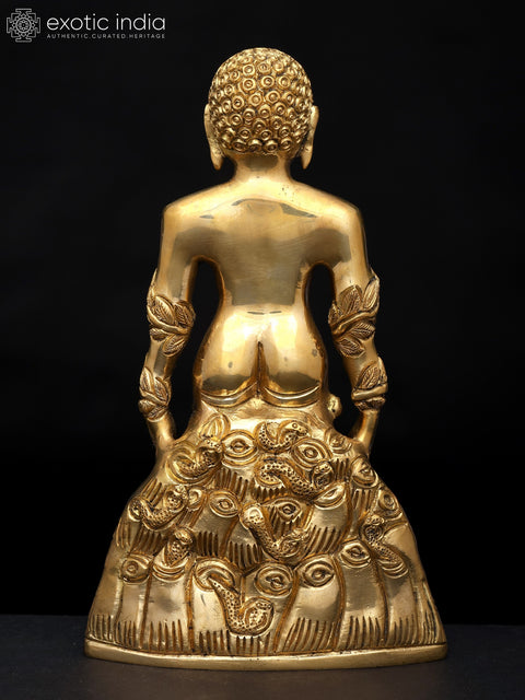 9" Lord Mahavir in Standing Gesture – Jain Tirthankar | Brass Statue