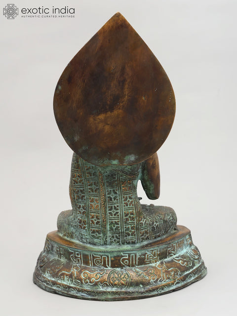 13" Shakyamuni Buddha in Abhaya Mudra | Brass Statue