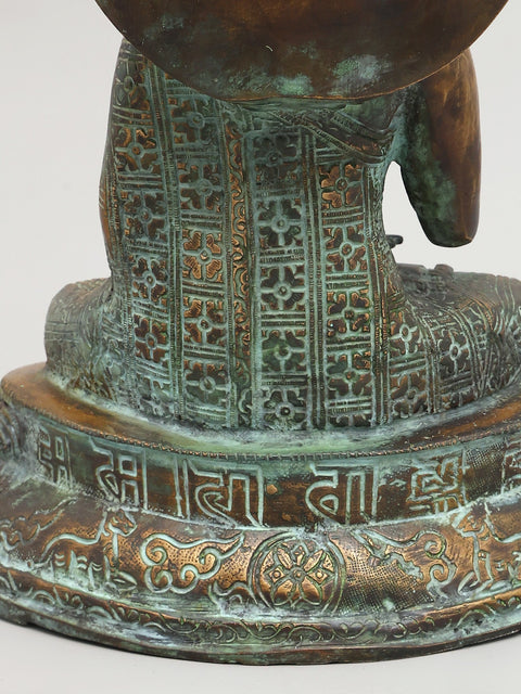 13" Shakyamuni Buddha in Abhaya Mudra | Brass Statue